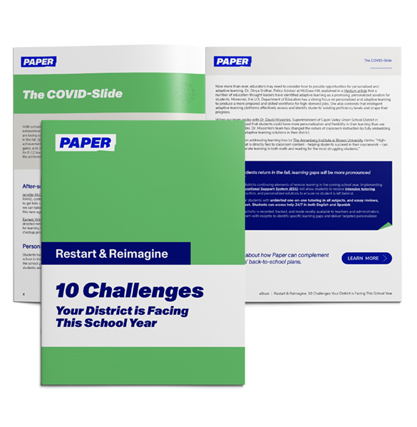 Cover and Spread of Ebook - 10 Challenges Facing Districts