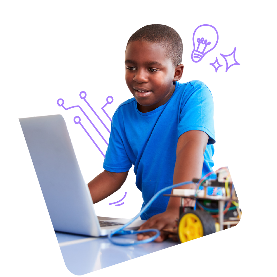 Young student working on a STEM project